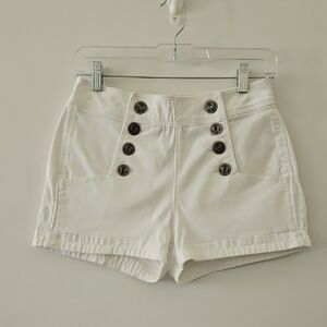 Nautical Style‎ White Fitted Shorts Coastal Y2K Resortwear Size 2